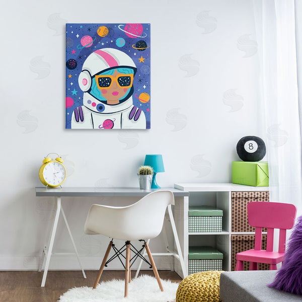 Stupell Industries Lisa Perry Whitebutton | Astronaut Gal In Space Wall Art