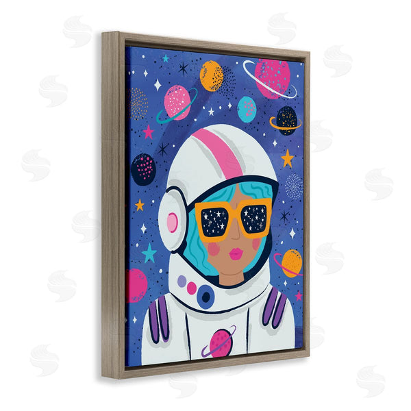 Stupell Industries Lisa Perry Whitebutton | Astronaut Gal In Space Wall Art