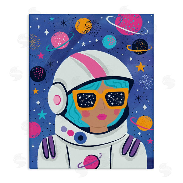 stupell industries Lisa Perry Whitebutton | Astronaut Gal in Space Wall Art