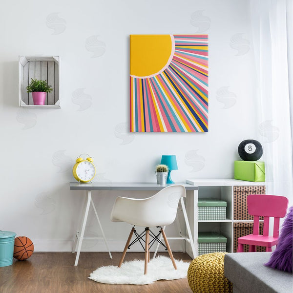 Stupell Industries Lisa Perry Whitebutton | Bold Iris Sunbeams Geometric Abstract Angular Shapes Wall Art