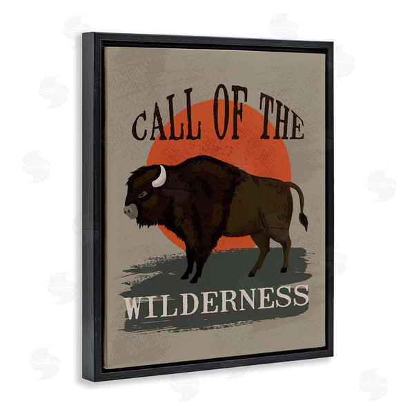 Stupell Industries Lisa Perry Whitebutton | Call Of The Wilderness Phrase Southwestern Buffalo Sunset Wall Art