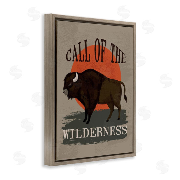 Stupell Industries Lisa Perry Whitebutton | Call Of The Wilderness Phrase Southwestern Buffalo Sunset Wall Art
