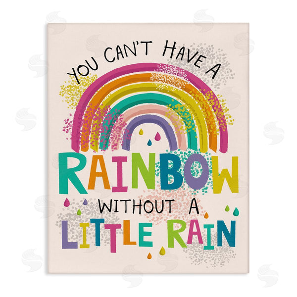 stupell industries Lisa Perry Whitebutton | Can't Have Rainbow Without Rain Phrase Inspirational Kids Wall Art