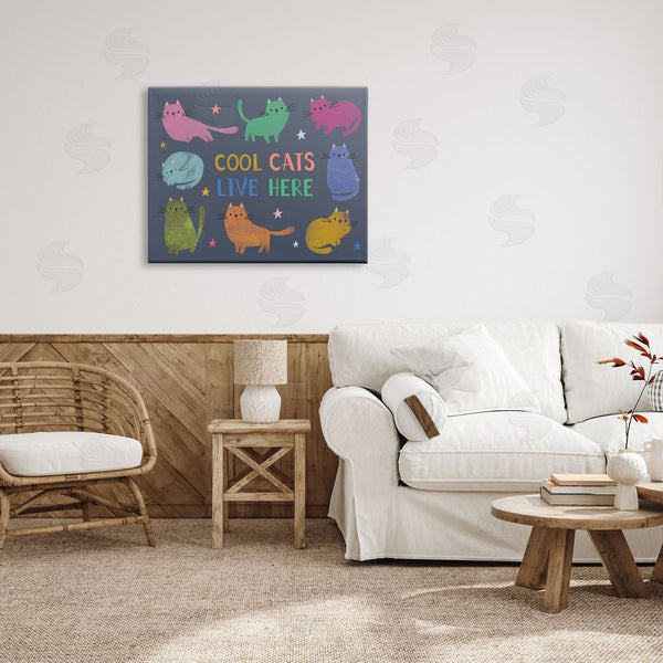 Stupell Industries Lisa Perry Whitebutton | Cool Cats Live Here Phrase Wall Art