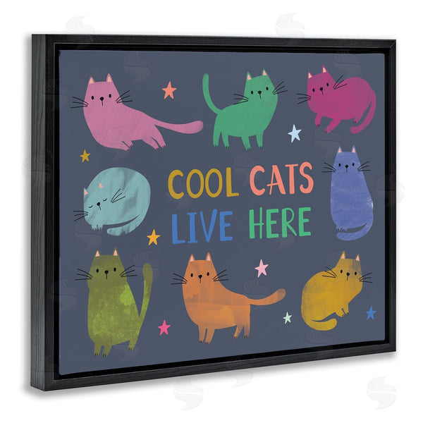 Stupell Industries Lisa Perry Whitebutton | Cool Cats Live Here Phrase Wall Art