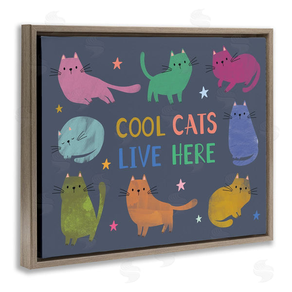 Stupell Industries Lisa Perry Whitebutton | Cool Cats Live Here Phrase Wall Art