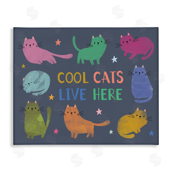 stupell industries Lisa Perry Whitebutton | Cool Cats Live Here Phrase Wall Art