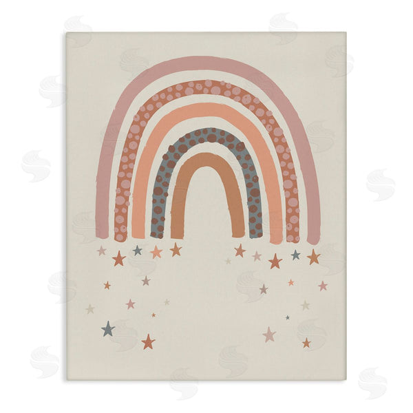 stupell industries Lisa Perry Whitebutton | Desert Rainbow Falling Stars Beige Pink Wall Art