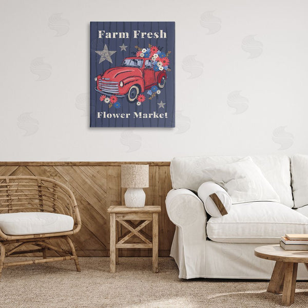 Stupell Industries Lisa Perry Whitebutton | Farm Fresh Patriotic Market Wall Art