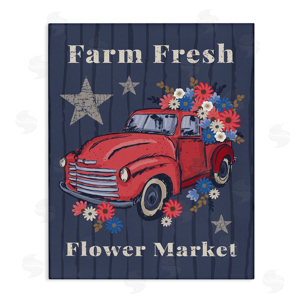 stupell industries Lisa Perry Whitebutton | Farm Fresh Patriotic Market Wall Art