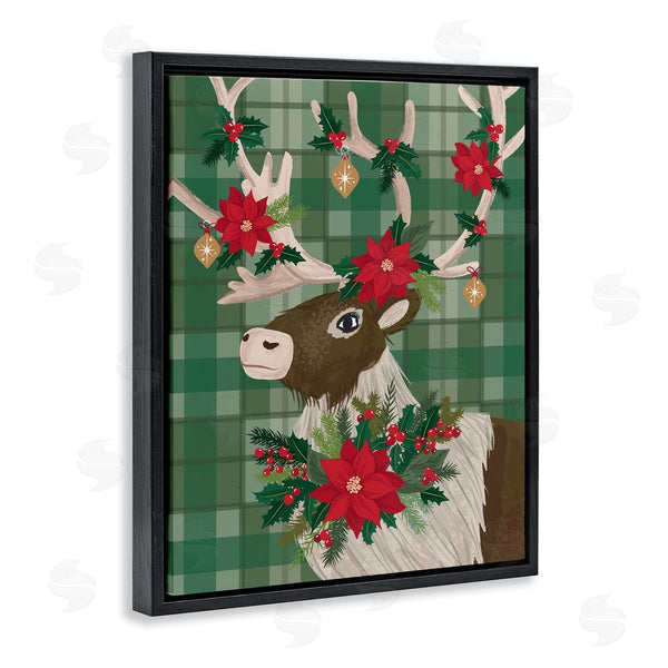 Stupell Industries Lisa Perry Whitebutton | Festive Deer With Poinsettia