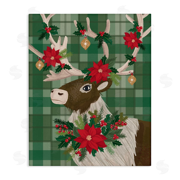 stupell industries Lisa Perry Whitebutton | Festive Deer with Poinsettia
