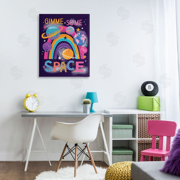 Stupell Industries Lisa Perry Whitebutton | Gimme Space Planets & Rainbow Wall Art
