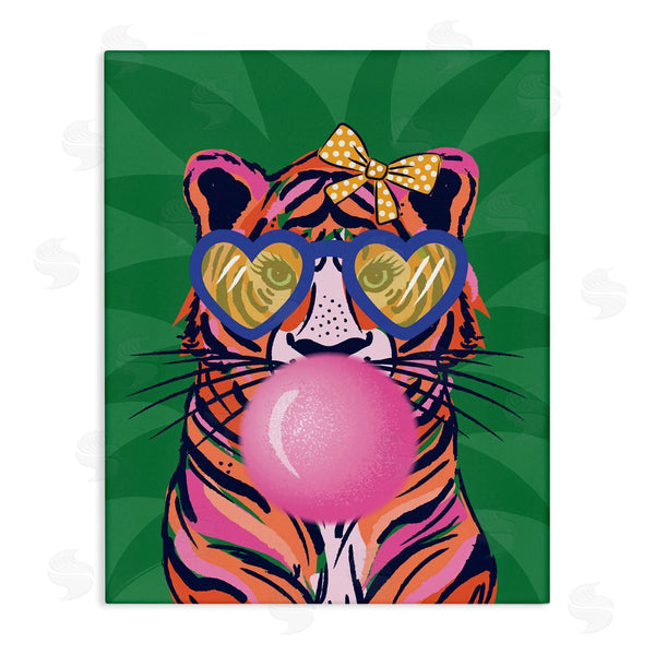 stupell industries Lisa Perry Whitebutton | Glam Tiger Bubble Gum