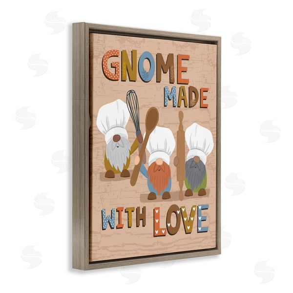 Stupell Industries Lisa Perry Whitebutton | Gnome Made With Love Whimsical Kitchen Baking Sign Wall Art