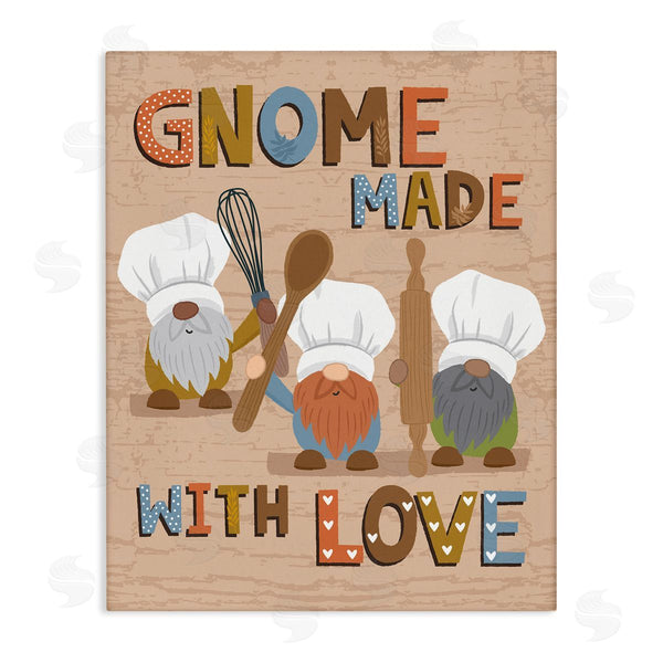 stupell industries Lisa Perry Whitebutton | Gnome Made with Love Whimsical Kitchen Baking Sign Wall Art