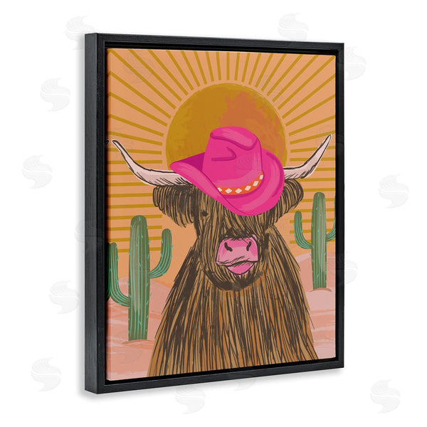 Stupell Industries Lisa Perry Whitebutton | Howdy Cowgirl Cattle Wall Art