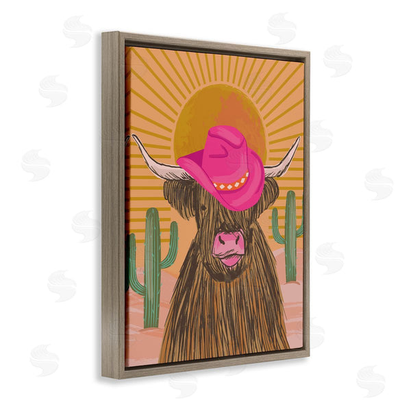 Stupell Industries Lisa Perry Whitebutton | Howdy Cowgirl Cattle Wall Art