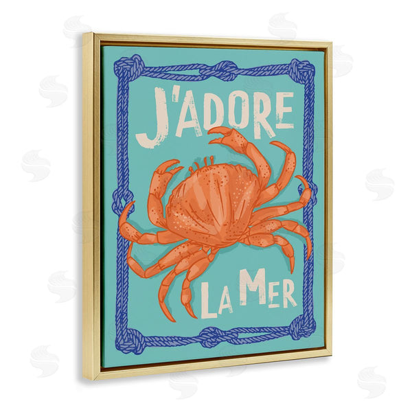 Stupell Industries Lisa Perry Whitebutton | J'adore La Mer Crab