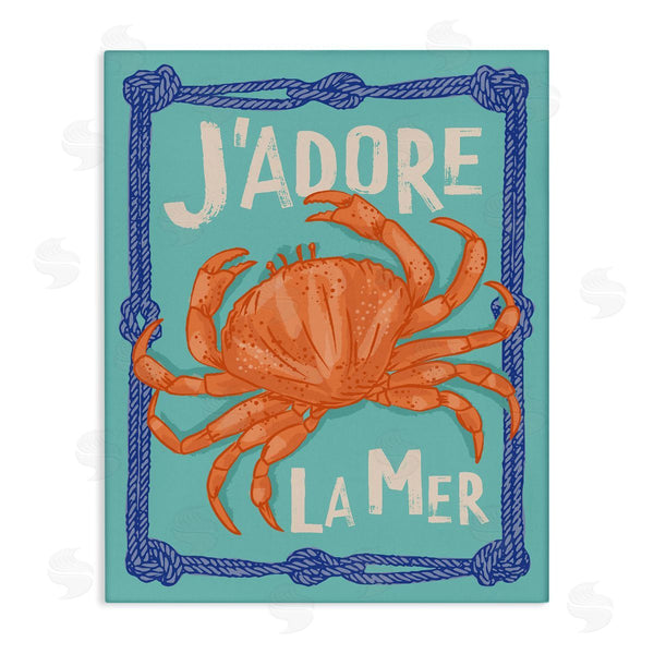 stupell industries Lisa Perry Whitebutton | J'adore La Mer Crab