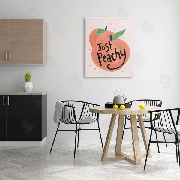 Stupell Industries Lisa Perry Whitebutton | Just Peachy Ripe Fruit Illustration Sparkling Stars Background Wall Art
