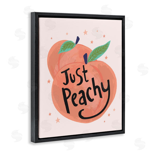 Stupell Industries Lisa Perry Whitebutton | Just Peachy Ripe Fruit Illustration Sparkling Stars Background Wall Art