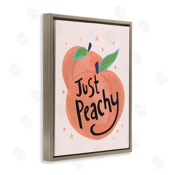 Stupell Industries Lisa Perry Whitebutton | Just Peachy Ripe Fruit Illustration Sparkling Stars Background Wall Art