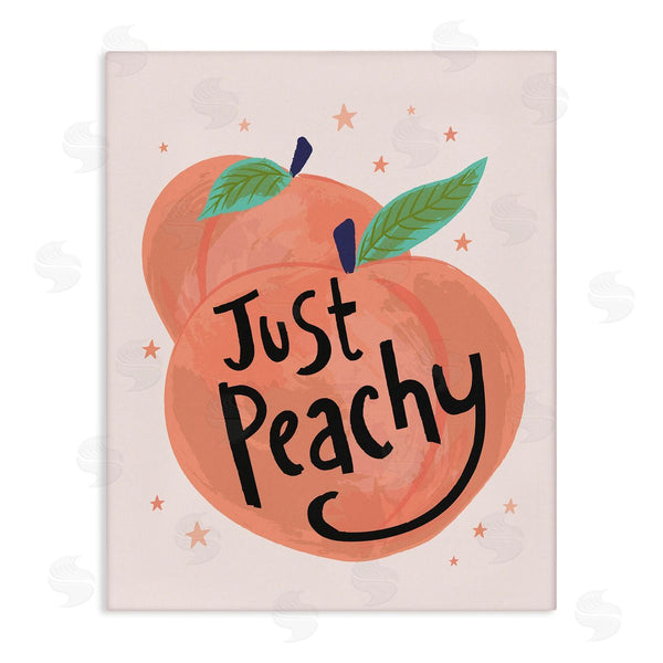 stupell industries Lisa Perry Whitebutton | Just Peachy Ripe Fruit Illustration Sparkling Stars Background Wall Art
