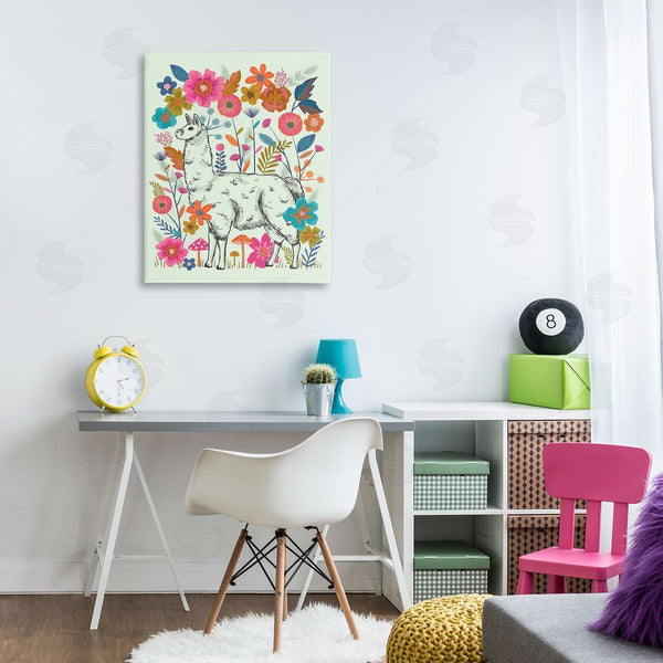 Stupell Industries Lisa Perry Whitebutton | Llama Among Bright Florals Wall Art