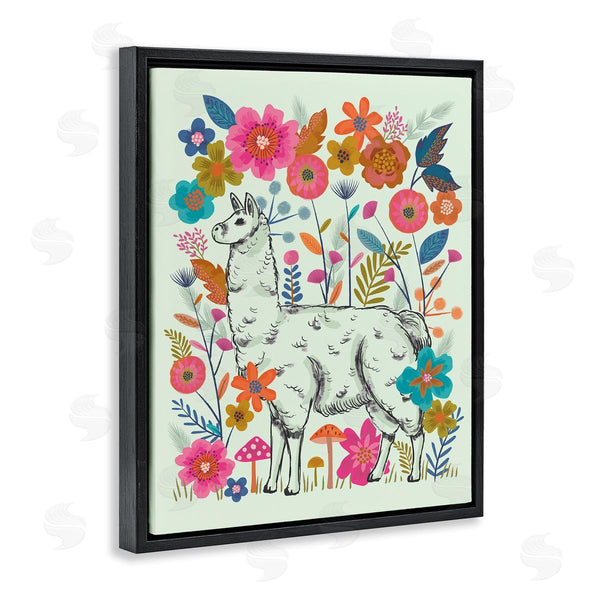 Stupell Industries Lisa Perry Whitebutton | Llama Among Bright Florals Wall Art