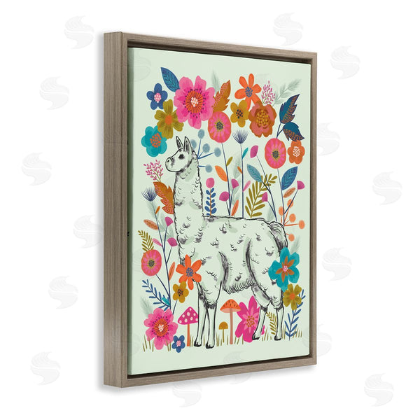 Stupell Industries Lisa Perry Whitebutton | Llama Among Bright Florals Wall Art