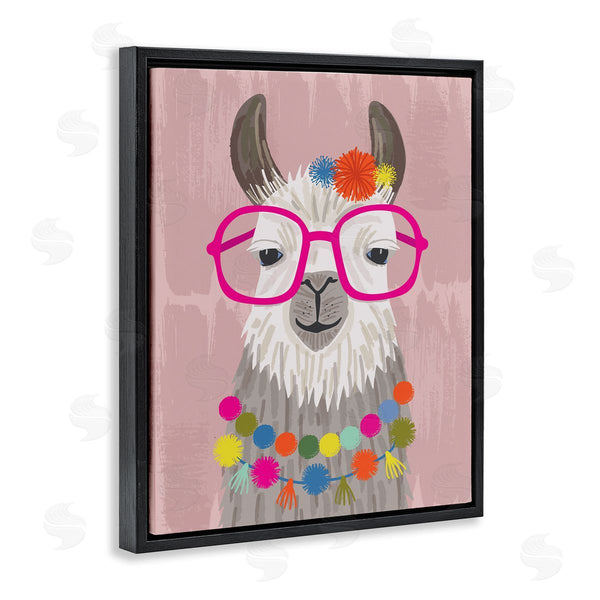 Stupell Industries Lisa Perry Whitebutton | Llama Silly Glasses Polka Dots Festive Animal Wall Art