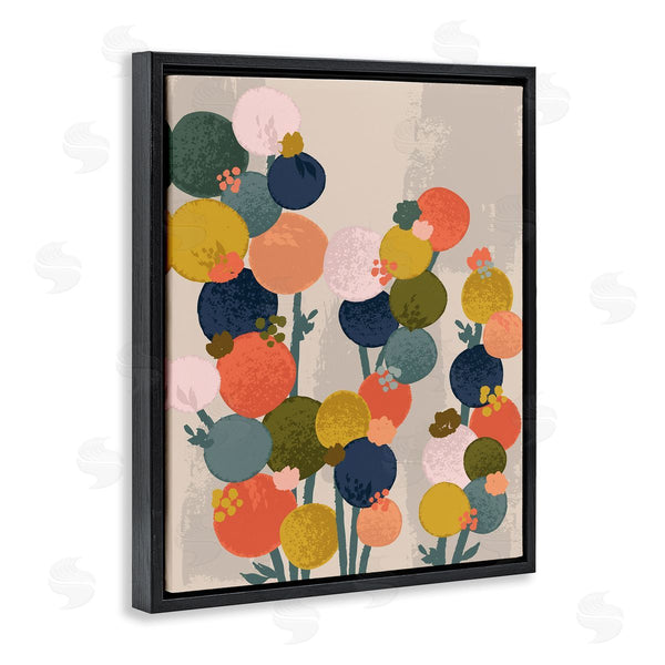 Stupell Industries Lisa Perry Whitebutton | Organic Shape Flowers Circular Distressed Pattern Wall Art