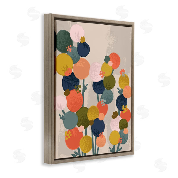Stupell Industries Lisa Perry Whitebutton | Organic Shape Flowers Circular Distressed Pattern Wall Art