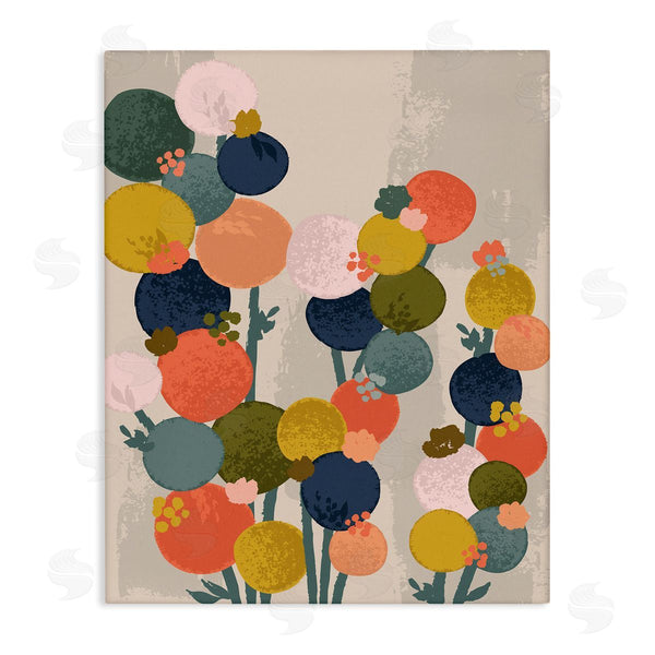 stupell industries Lisa Perry Whitebutton | Organic Shape Flowers Circular Distressed Pattern Wall Art