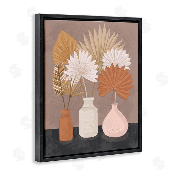 Stupell Industries Lisa Perry Whitebutton | Palm Leaves Potted Plant Fans Bohemian Still Life Wall Art
