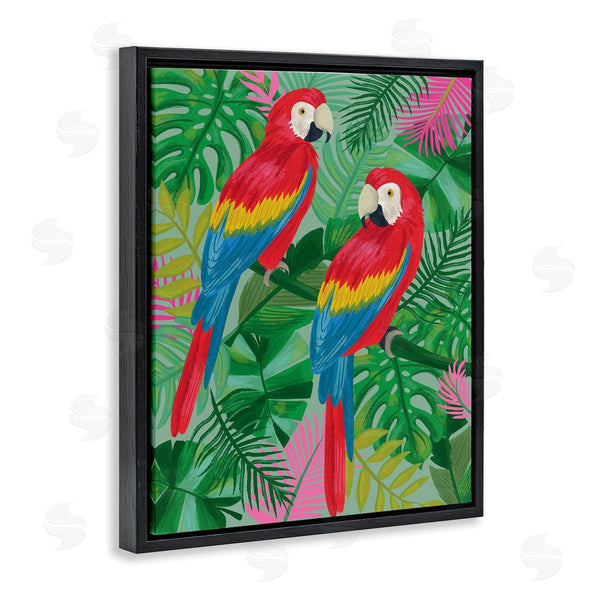 Stupell Industries Lisa Perry Whitebutton | Pink Paradise Parrots Wall Art