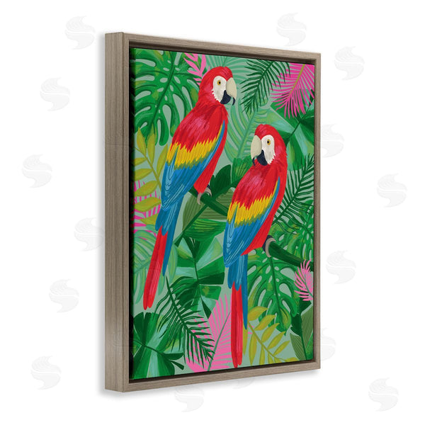 Stupell Industries Lisa Perry Whitebutton | Pink Paradise Parrots Wall Art