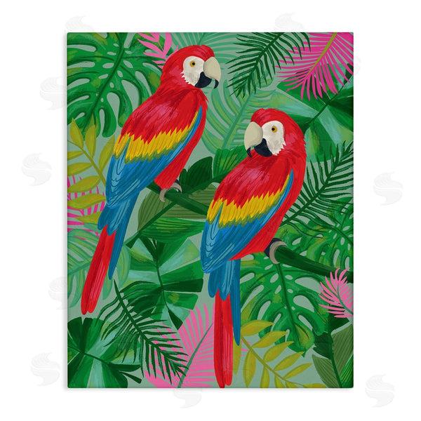 stupell industries Lisa Perry Whitebutton | Pink Paradise Parrots Wall Art