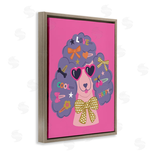 Stupell Industries Lisa Perry Whitebutton | Poodle With Hair Baubles