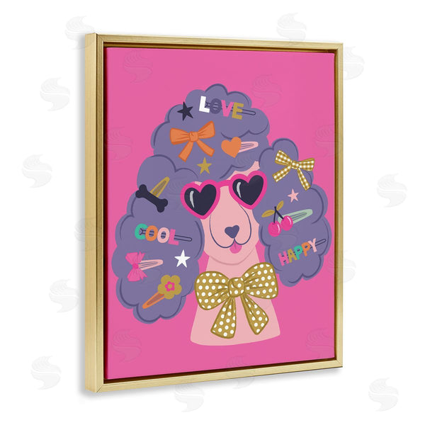 Stupell Industries Lisa Perry Whitebutton | Poodle With Hair Baubles