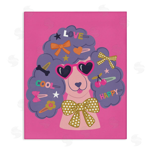 stupell industries Lisa Perry Whitebutton | Poodle with Hair Baubles