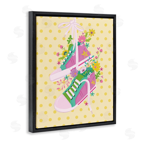 Stupell Industries Lisa Perry Whitebutton | Preppy Floral Sneakers