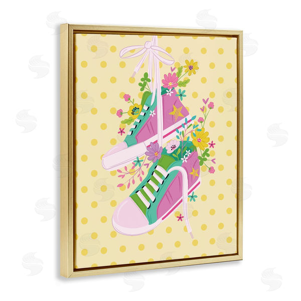 Stupell Industries Lisa Perry Whitebutton | Preppy Floral Sneakers