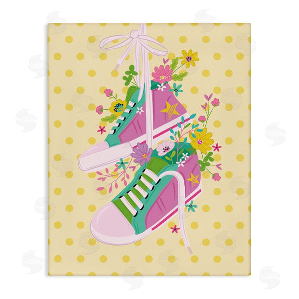 stupell industries Lisa Perry Whitebutton | Preppy Floral Sneakers