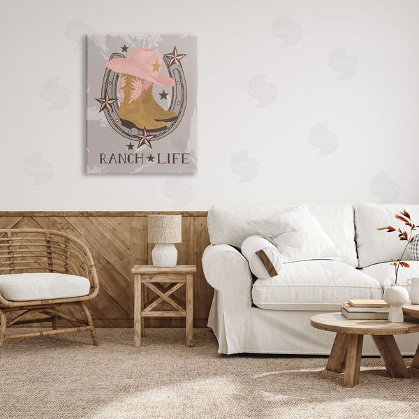 Stupell Industries Lisa Perry Whitebutton | Ranch Life Cowgirl Horseshoe Wall Art