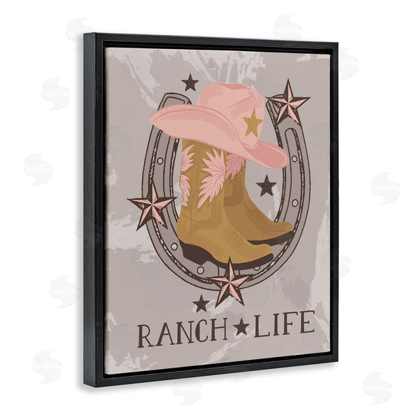 Stupell Industries Lisa Perry Whitebutton | Ranch Life Cowgirl Horseshoe Wall Art
