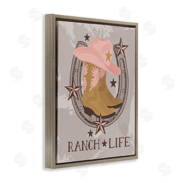 Stupell Industries Lisa Perry Whitebutton | Ranch Life Cowgirl Horseshoe Wall Art