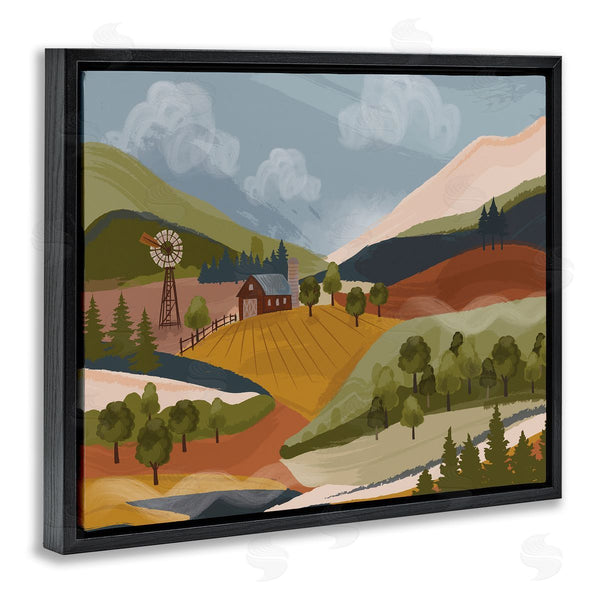 Stupell Industries Lisa Perry Whitebutton | Rolling Country Hills Farm Scenery Wall Art