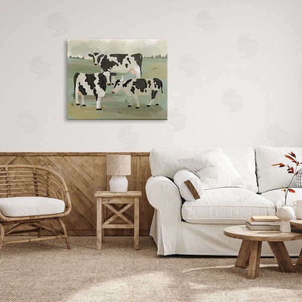 Stupell Industries Lisa Perry Whitebutton | Rural Cows Grazing Trio Wall Art